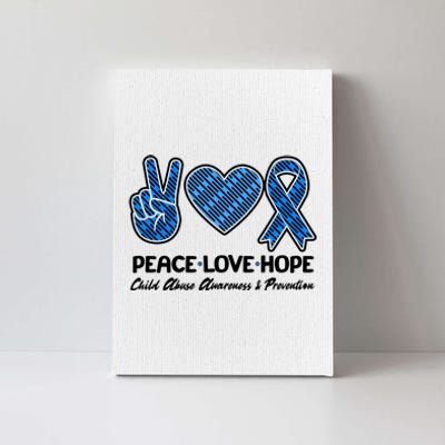 Peace Love Hope Child Abuse Awareness and Prevention Canvas