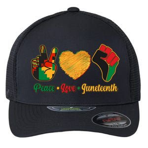 Peace Love Juneteenth June 19 1865 Flexfit Unipanel Trucker Cap