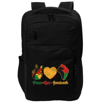 Peace Love Juneteenth June 19 1865 Impact Tech Backpack