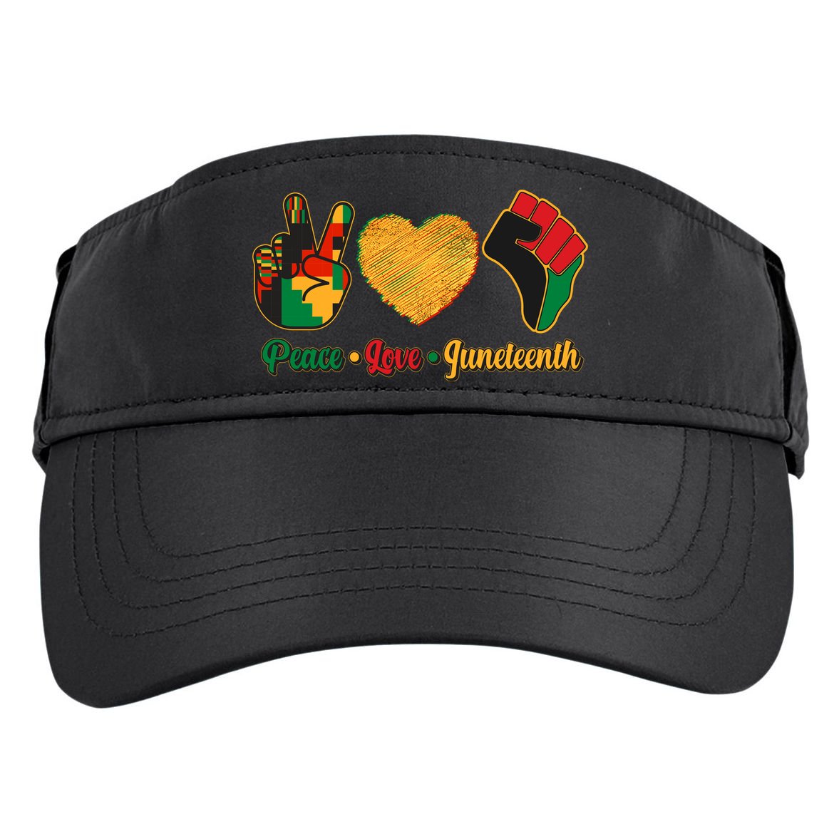 Peace Love Juneteenth June 19 1865 Adult Drive Performance Visor