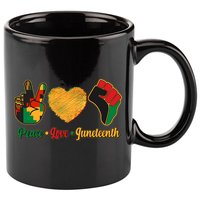 Peace Love Juneteenth June 19 1865 11oz C Handle Ceramic Mug