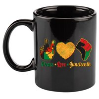 Peace Love Juneteenth June 19 1865 11oz C Handle Ceramic Mug