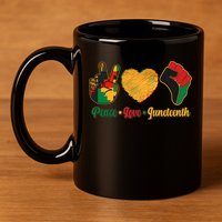 Peace Love Juneteenth June 19 1865 11oz C Handle Ceramic Mug