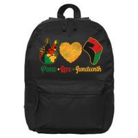 Peace Love Juneteenth June 19 1865 16 in Basic Backpack