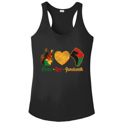 Peace Love Juneteenth June 19 1865 Ladies PosiCharge Competitor Racerback Tank