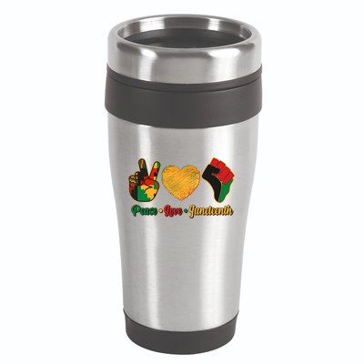 Peace Love Juneteenth June 19 1865 16oz Travel Tumbler