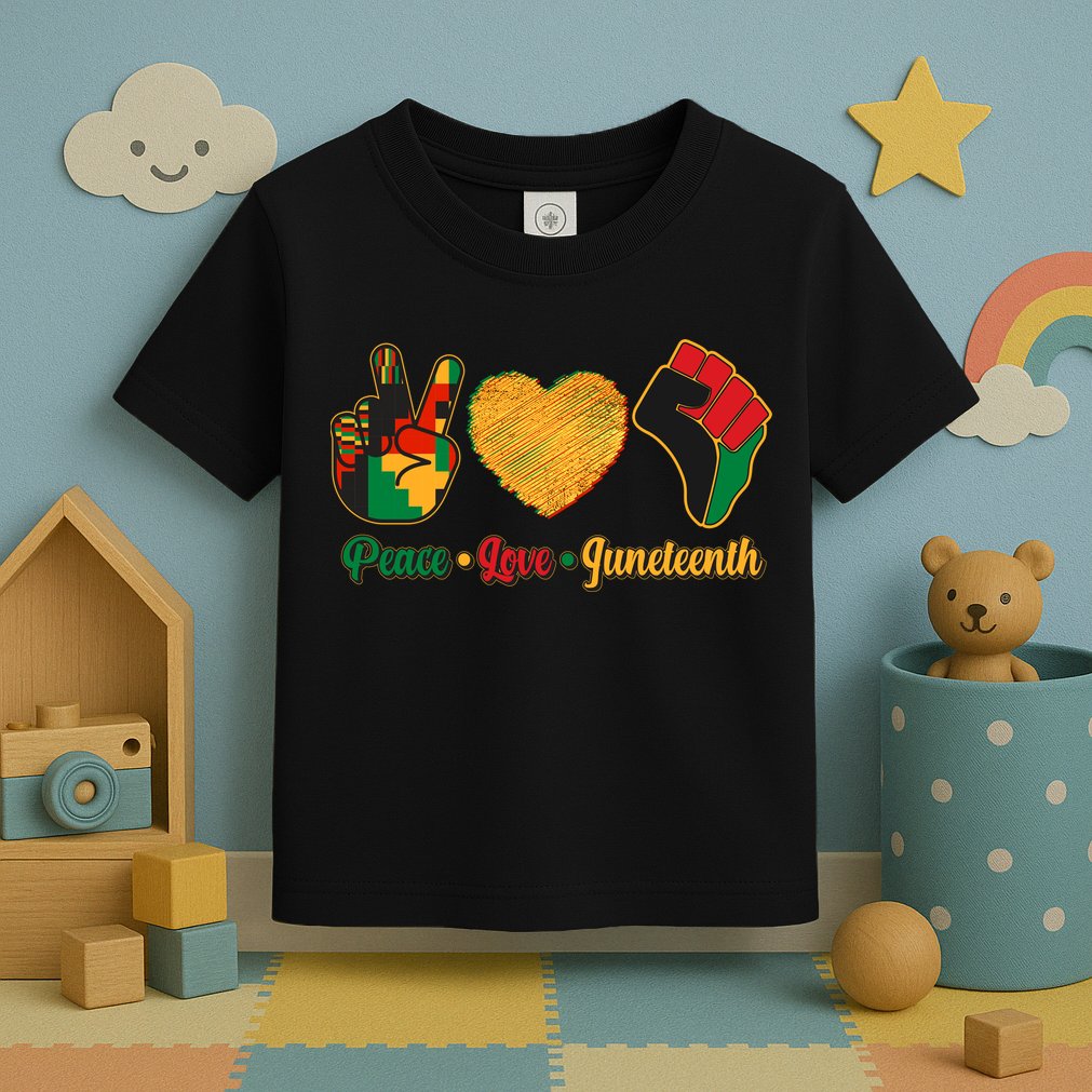 Peace Love Juneteenth June 19 1865 Toddler T-Shirt