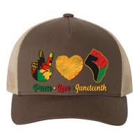 Peace Love Juneteenth June 19 1865 Yupoong Adult 5-Panel Trucker Hat