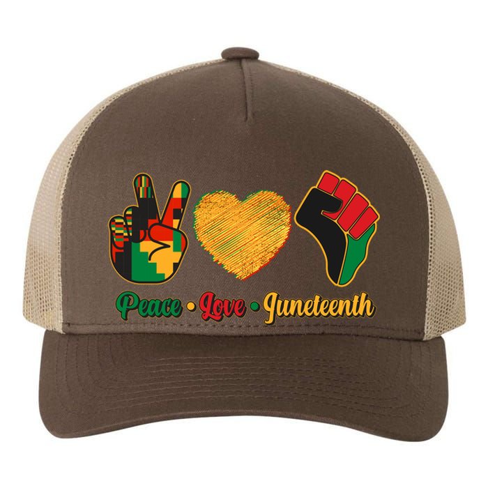 Peace Love Juneteenth June 19 1865 Yupoong Adult 5-Panel Trucker Hat