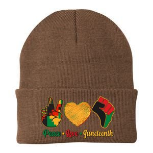 Peace Love Juneteenth June 19 1865 Knit Cap Winter Beanie