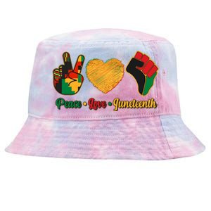 Peace Love Juneteenth June 19 1865 Tie-Dyed Bucket Hat