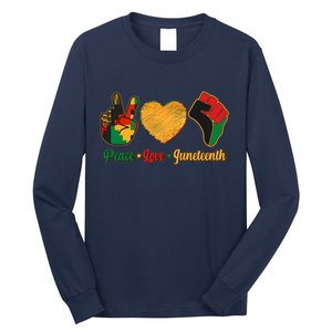 Peace Love Juneteenth June 19 1865 Long Sleeve Shirt