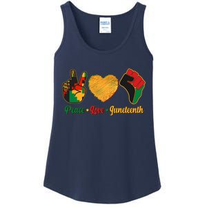 Peace Love Juneteenth June 19 1865 Ladies Essential Tank