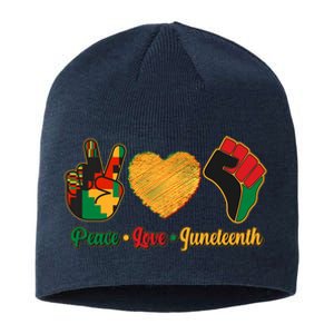 Peace Love Juneteenth June 19 1865 Sustainable Beanie