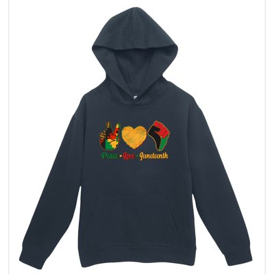 Peace Love Juneteenth June 19 1865 Urban Pullover Hoodie