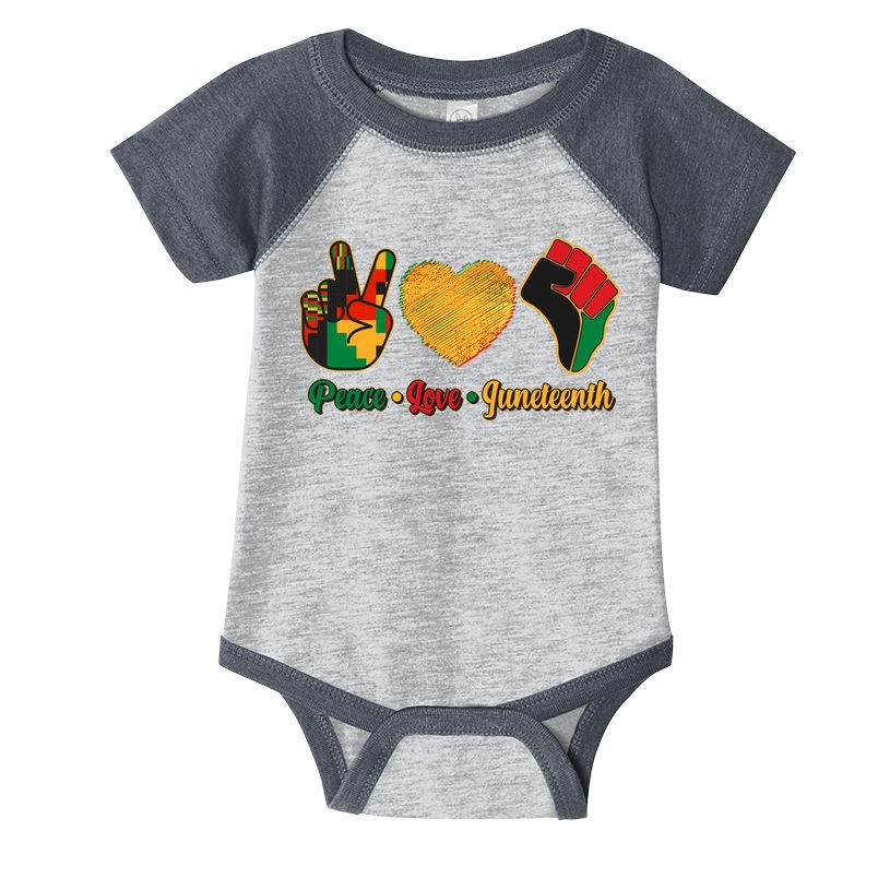 Peace Love Juneteenth June 19 1865 Infant Baby Jersey Bodysuit