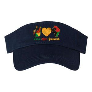 Peace Love Juneteenth June 19 1865 Valucap Bio-Washed Visor