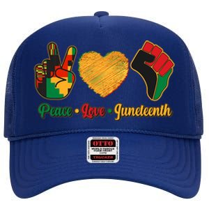 Peace Love Juneteenth June 19 1865 High Crown Mesh Back Trucker Hat