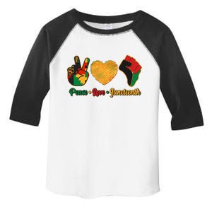 Peace Love Juneteenth June 19 1865 Toddler Fine Jersey T-Shirt