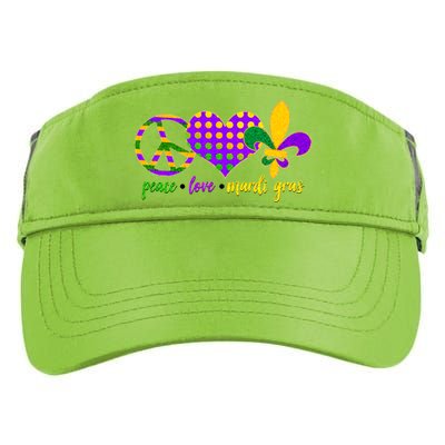 Peace Love Mardi Gras Adult Drive Performance Visor