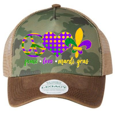 Peace Love Mardi Gras Legacy Tie Dye Trucker Hat