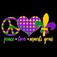 Peace Love Mardi Gras Bucket Hat