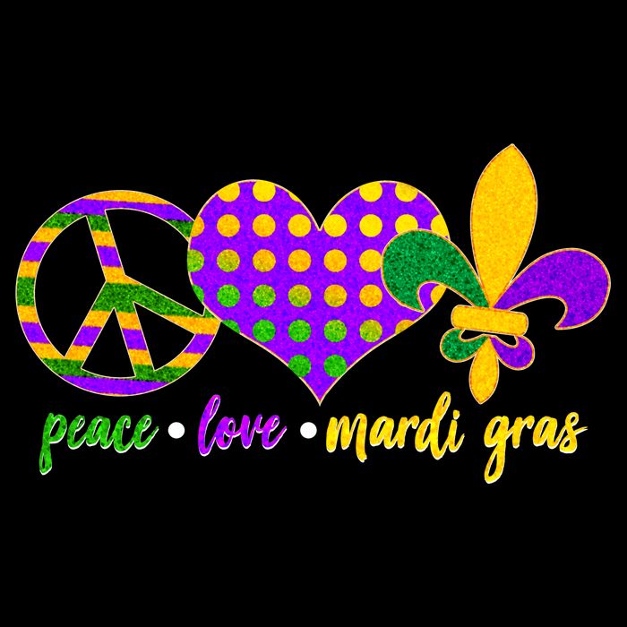 Peace Love Mardi Gras Bucket Hat