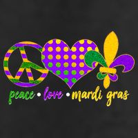 Peace Love Mardi Gras Hat