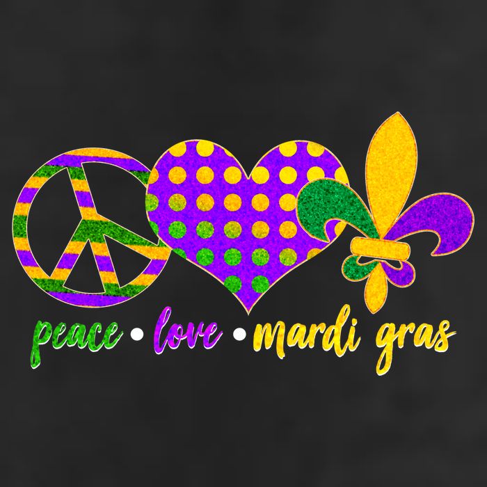 Peace Love Mardi Gras Hat