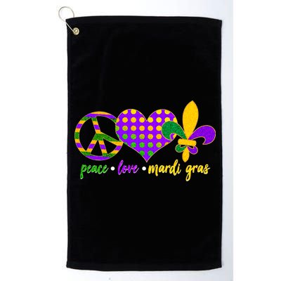 Peace Love Mardi Gras Platinum Collection Golf Towel