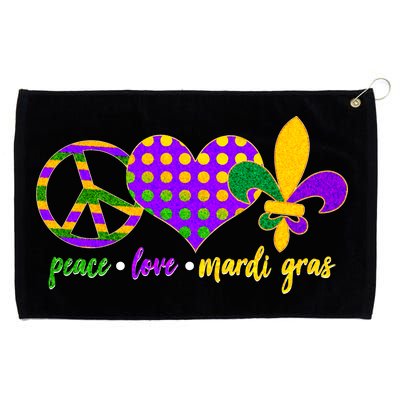 Peace Love Mardi Gras Grommeted Golf Towel