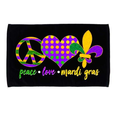 Peace Love Mardi Gras Microfiber Hand Towel