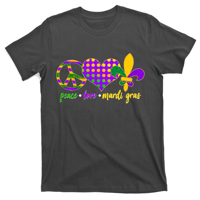 Peace Love Mardi Gras T-Shirt