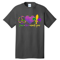 Peace Love Mardi Gras Tall T-Shirt