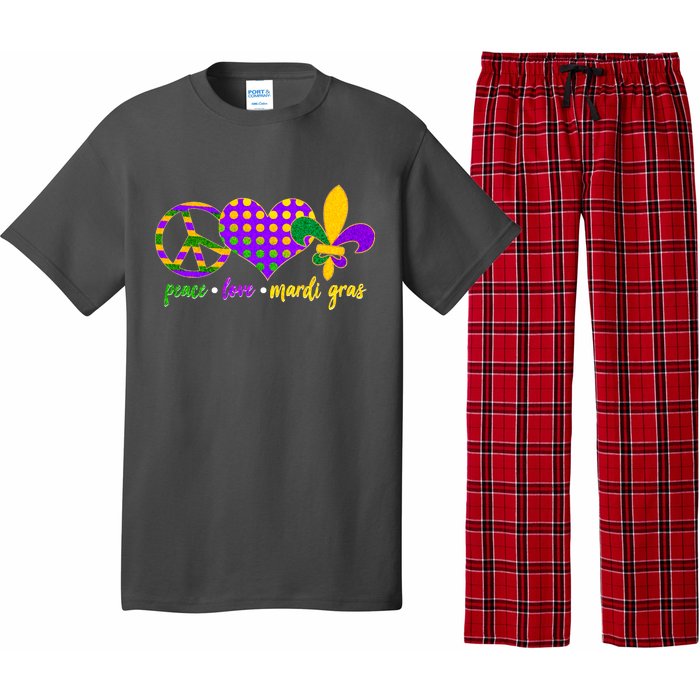 Peace Love Mardi Gras Pajama Set