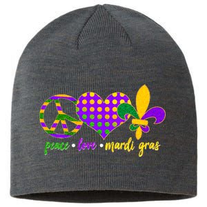 Peace Love Mardi Gras Sustainable Beanie