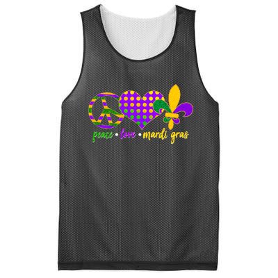 Peace Love Mardi Gras Mesh Reversible Basketball Jersey Tank