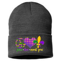 Peace Love Mardi Gras Sustainable Knit Beanie