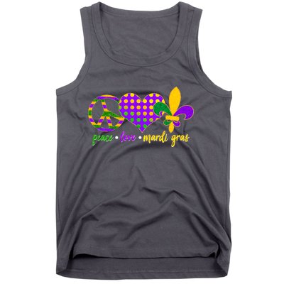 Peace Love Mardi Gras Tank Top