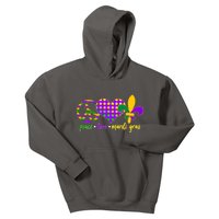 Peace Love Mardi Gras Kids Hoodie