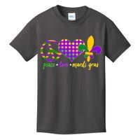 Peace Love Mardi Gras Kids T-Shirt