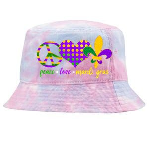 Peace Love Mardi Gras Tie-Dyed Bucket Hat