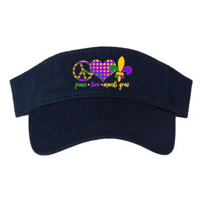 Peace Love Mardi Gras Valucap Bio-Washed Visor