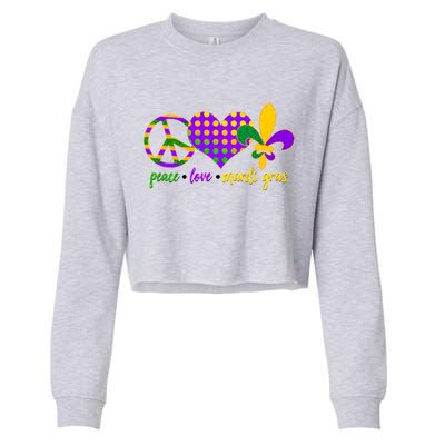 Peace Love Mardi Gras Cropped Pullover Crew