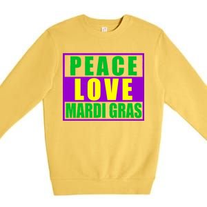 Peace Love Mardi Gras New Orleans Premium Crewneck Sweatshirt