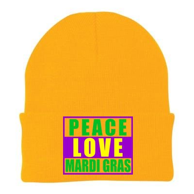 Peace Love Mardi Gras New Orleans Knit Cap Winter Beanie