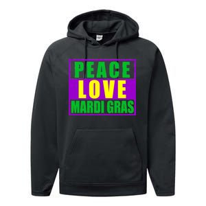 Peace Love Mardi Gras New Orleans Performance Fleece Hoodie