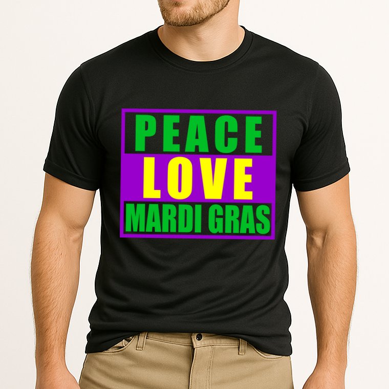 Peace Love Mardi Gras New Orleans Cooling Performance Crew T-Shirt