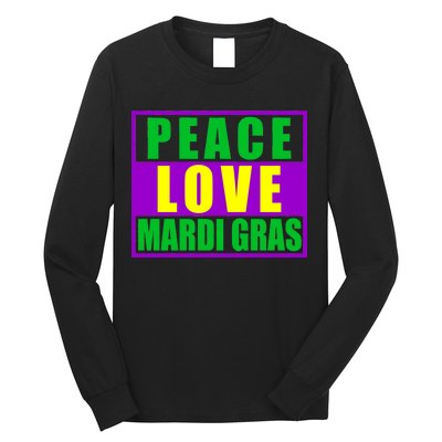 Peace Love Mardi Gras New Orleans Long Sleeve Shirt