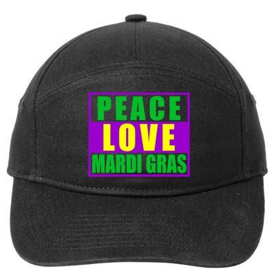 Peace Love Mardi Gras New Orleans 7-Panel Snapback Hat